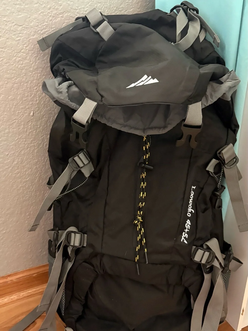 Black Hiking Backpack - Outdoor Rucksack with Multiple Straps